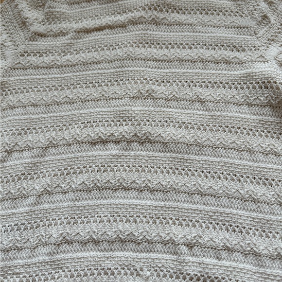 CLOSED Cotton Crochet Ivory Polo Top Size Small - Picture 6 of 8